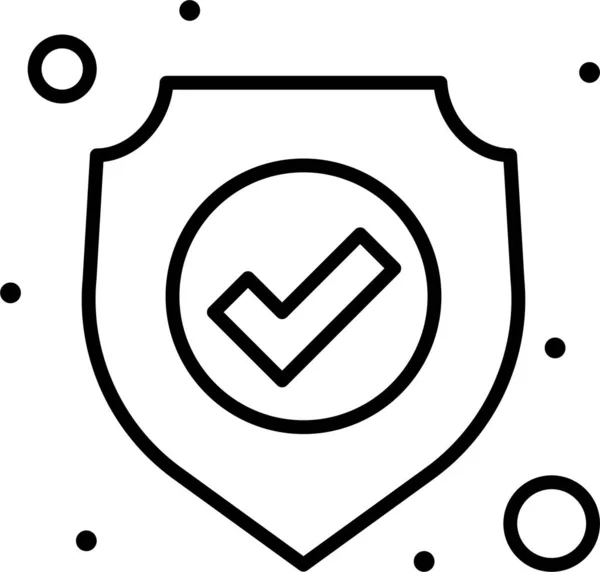 Icono Escudo Protección Antivirus Estilo Esquema — Archivo Imágenes Vectoriales