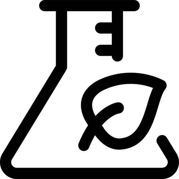 Icona Della Pianta Della Fiaschetta Organica Stile Contorno — Vettoriale Stock