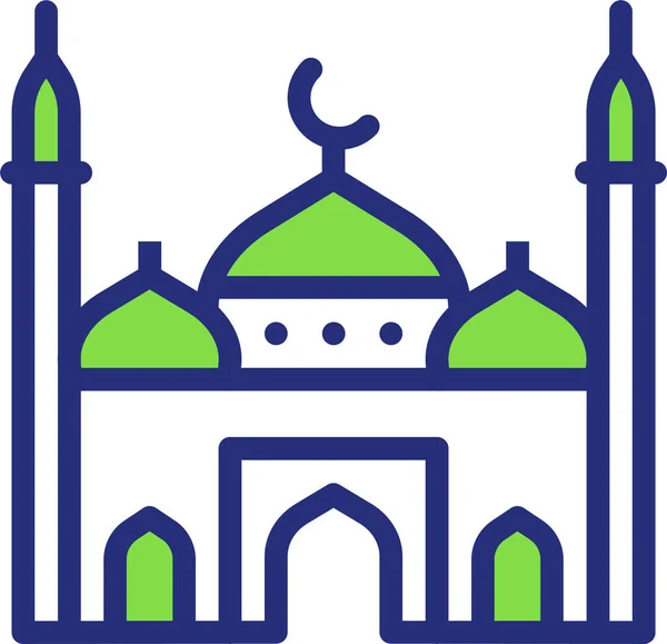 Ícone Oração Mesquita Islâmica Estilo Filledoutline — Vetor de Stock