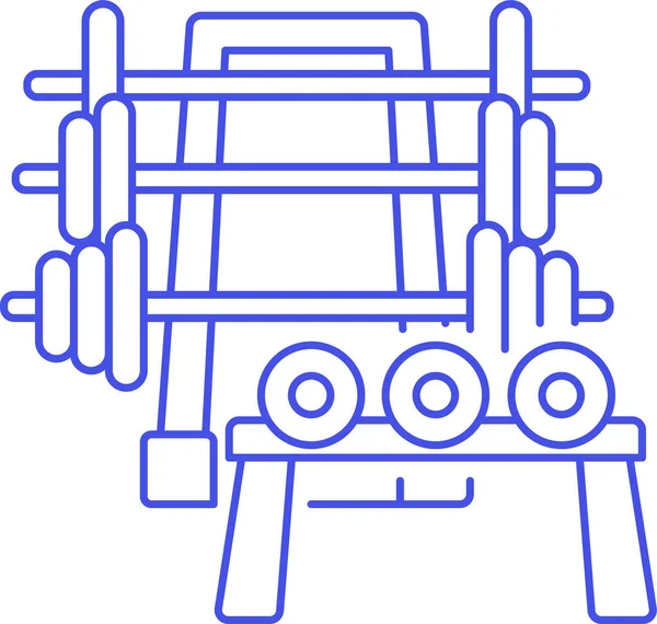 Centro Club Dumbbell Icono Estilo Esquema — Vector de stock