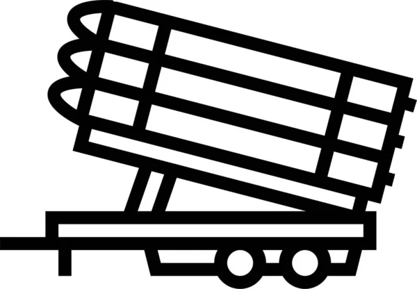 火箭运输拖车图标的轮廓风格 — 图库矢量图片