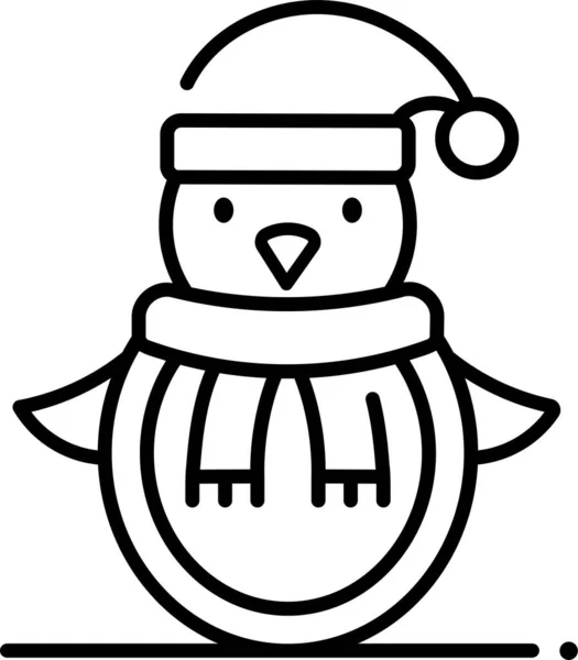 Ícone Inverno Animal Pinguim Categoria Natal — Vetor de Stock