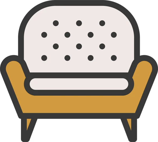 Chair Comfort Couch Icon Filledoutline Style — Stock Vector