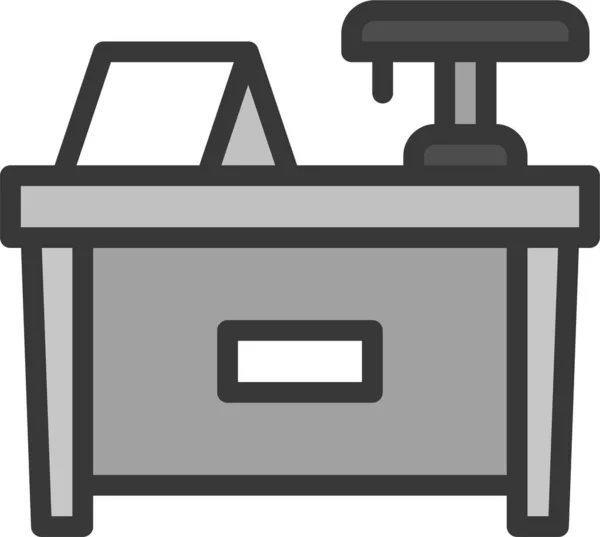 Icono Muebles Escritorio Silla Estilo Filledoutline — Vector de stock