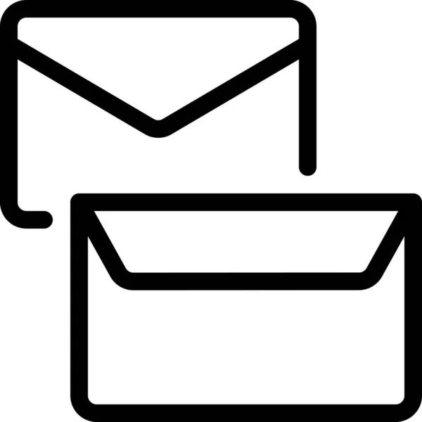 Zurück Mail Umschlag Symbol Umriss Stil — Stockvektor