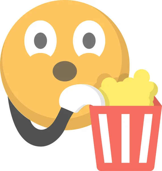 Comendo Emoji Ícone Emoticon Estilo Plano — Vetor de Stock