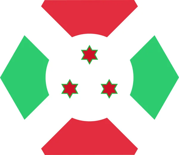 부룬디 Burundi 컨트리 플래그 아이콘 스타일 — 스톡 벡터