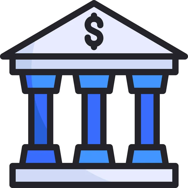Şletme Yönetimi Kategorisinde Banka Inşa Simgesi — Stok Vektör