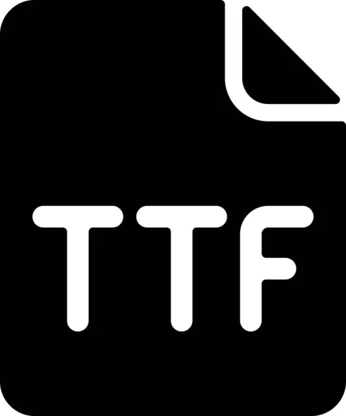 File Ttf Type Icon Solid Style — ストックベクタ