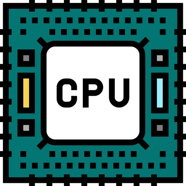 Cpu Pictogram Voor Halfgeleiderfabricage — Stockvector