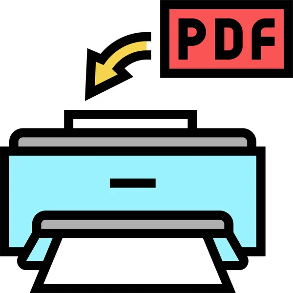 Impresión Del Icono Del Archivo Pdf Estilo Filledoutline — Archivo Imágenes Vectoriales