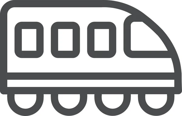 Ikona Kolei Publicznej Pociągu Stylu Zarysu — Wektor stockowy