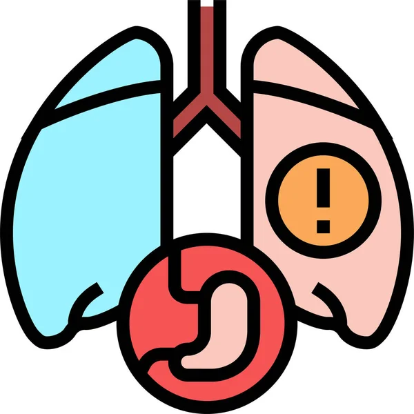 肺呼吸の問題アイコン — ストックベクタ