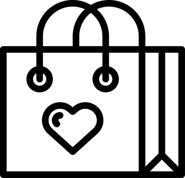 Bag Love Romance Icon Outline Style — Stock Vector