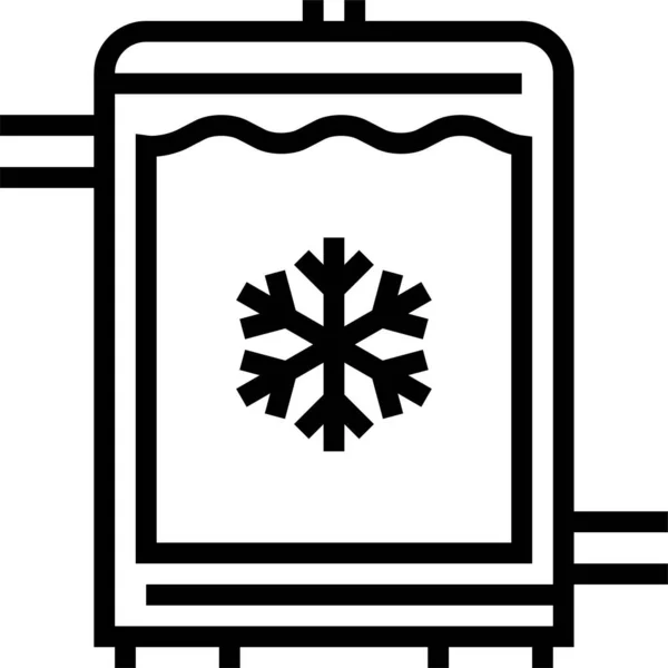 Kühlschrankkäse Ikone Umriss Stil — Stockvektor