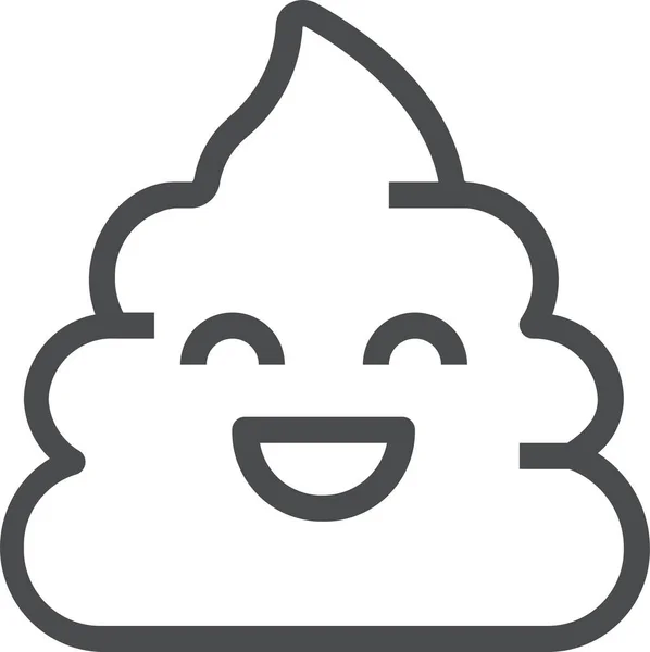 Poop Porcaria Emoji Ícone Estilo Esboço — Vetor de Stock