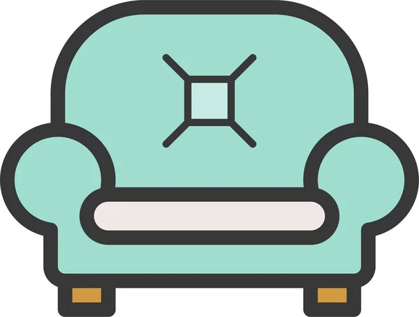 椅子舒适沙发图标在文件轮廓风格 — 图库矢量图片