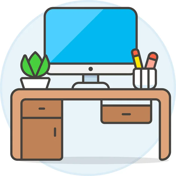 Computer Bureau Lade Pictogram Business Management Categorie — Stockvector