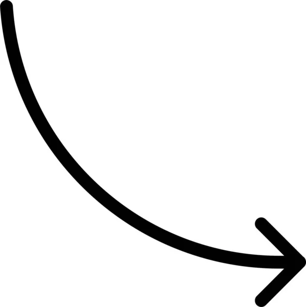 Pfeil Diagramm Unten Symbol Umrissstil — Stockvektor