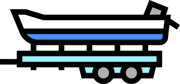 Icono Del Remolque Transporte Barco — Vector de stock