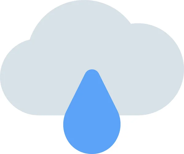 Wolken Daling Regen Pictogram Platte Stijl — Stockvector