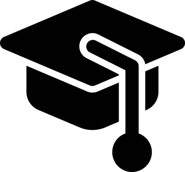 College Education Graduate Icon Solid Style — Stock Vector