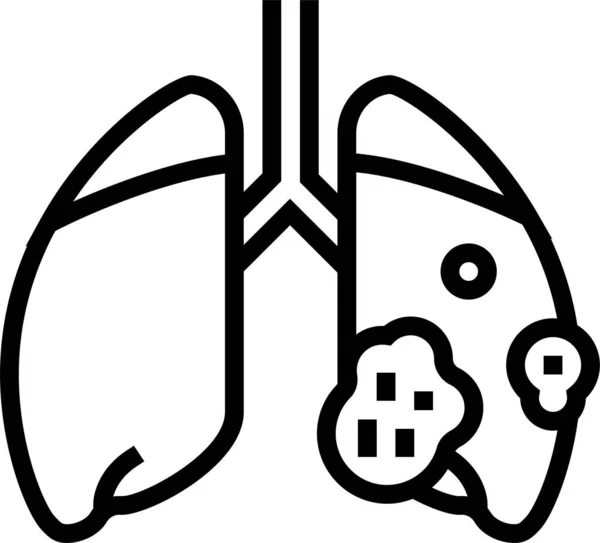 Icona Afflizione Respiratoria Acuta Stile Contorno — Vettoriale Stock