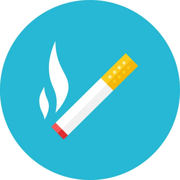 Zigarette Flach Computerinternetsicherheits Ikone Flachen Stil — Stockvektor