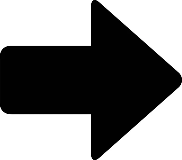 Flecha Derecha Icono Sólido Estilo Sólido — Vector de stock