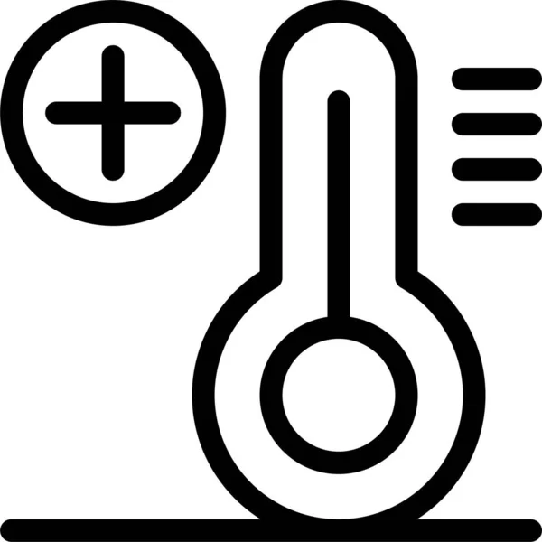 Clima Más Icono Temperatura — Vector de stock