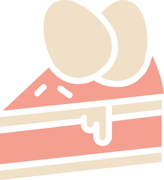 Cake Dessert Easter Icon Flat Style — Stock Vector