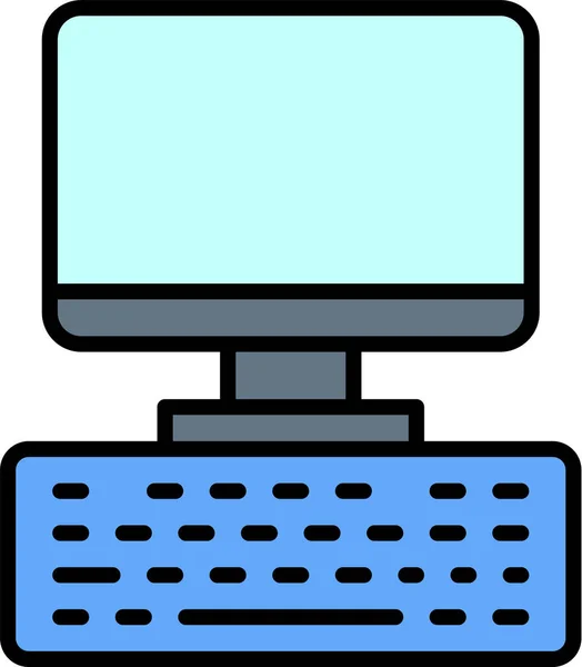 Computer Desktop Keyboard Icon — Stock Vector