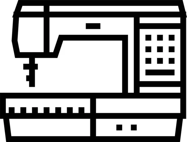 Textil Ikone Der Nähmaschine Outline Stil — Stockvektor