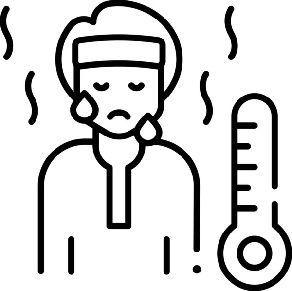 Efeitos Colaterais Febre Temperatura Ícone — Vetor de Stock