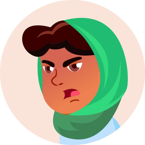 Ikon Emosi Anak Arab Dalam Kategori Avatar - Stok Vektor
