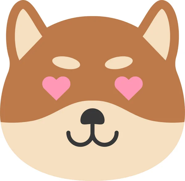 Ícone Emoticon Cão Animal Estilo Plano — Vetor de Stock