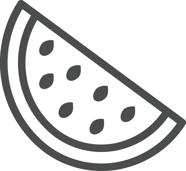 Καρπούζι Φρέσκο Εικονίδιο Φρούτων Στυλ Περίγραμμα — Διανυσματικό Αρχείο