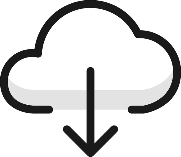 Ícone Contorno Preenchido Download Nuvem Estilo Filledoutline — Vetor de Stock