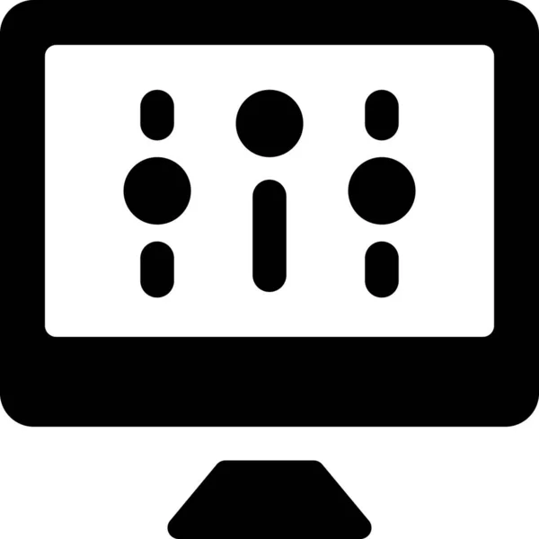 Settings Slider Desktop Icon Solid Style — Stock Vector