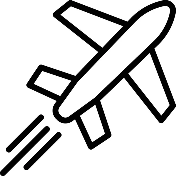 Avión Vuelo Amor Icono Estilo Esquema — Vector de stock