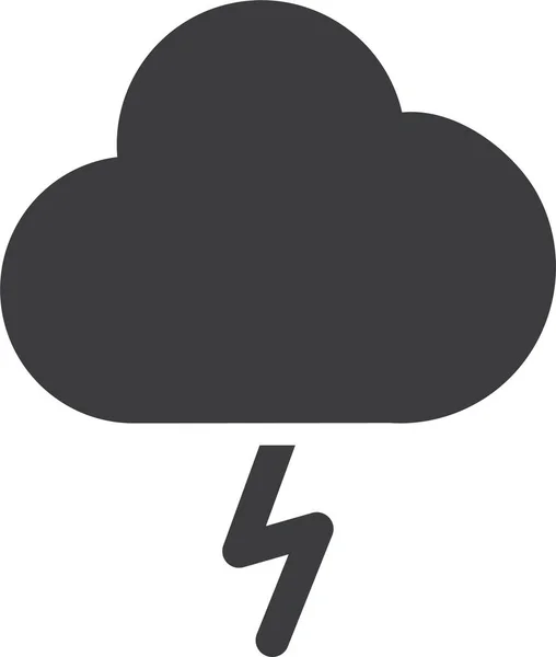 Nube Pronosticar Icono Del Rayo Estilo Sólido — Vector de stock