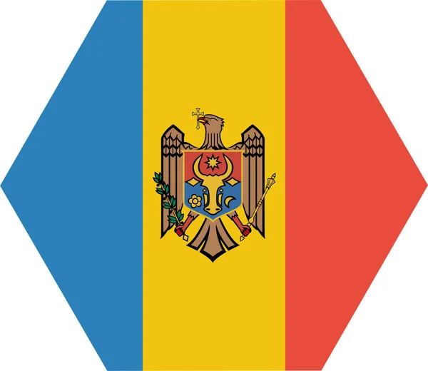 Drapeau Pays Moldova Icône Dans Style Plat — Image vectorielle