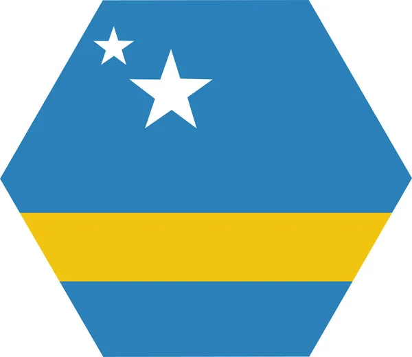Land Curacao Vlag Pictogram Platte Stijl — Stockvector