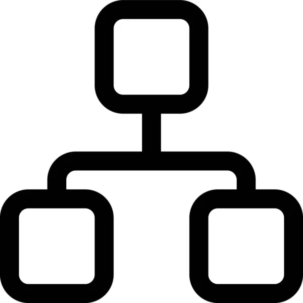 Hierarchie Knotenpunkt Organisationssymbol Umrissstil — Stockvektor