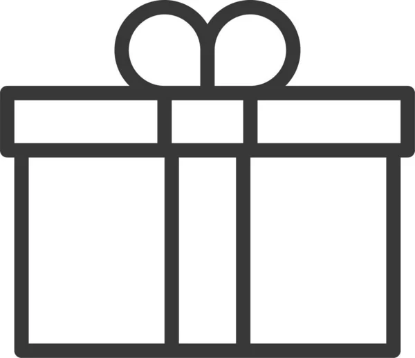 Födelsedagspresent Box Ikon Kontur Stil — Stock vektor
