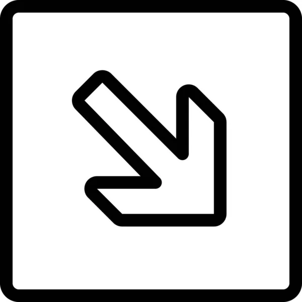 Pijl Onderste Hoek Pictogram Omtrek Stijl — Stockvector