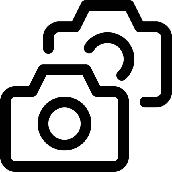 Fényképezőgép Ikon Vázlatos Stílusban — Stock Vector