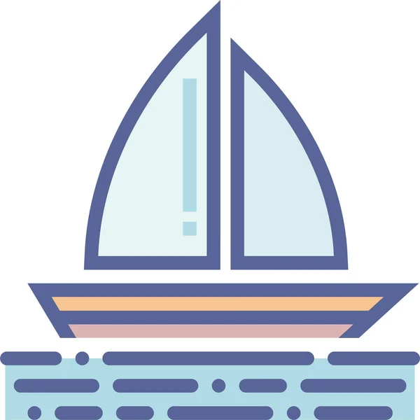 Boat Boating Sail Icon Filledoutline Style — Stock Vector