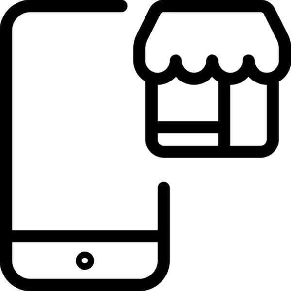 Icono Móvil Del Iphone Androide Estilo Esquema — Vector de stock