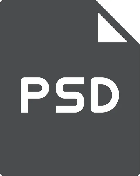 File Psd Dokument Symbol Solidem Stil — Stockvektor